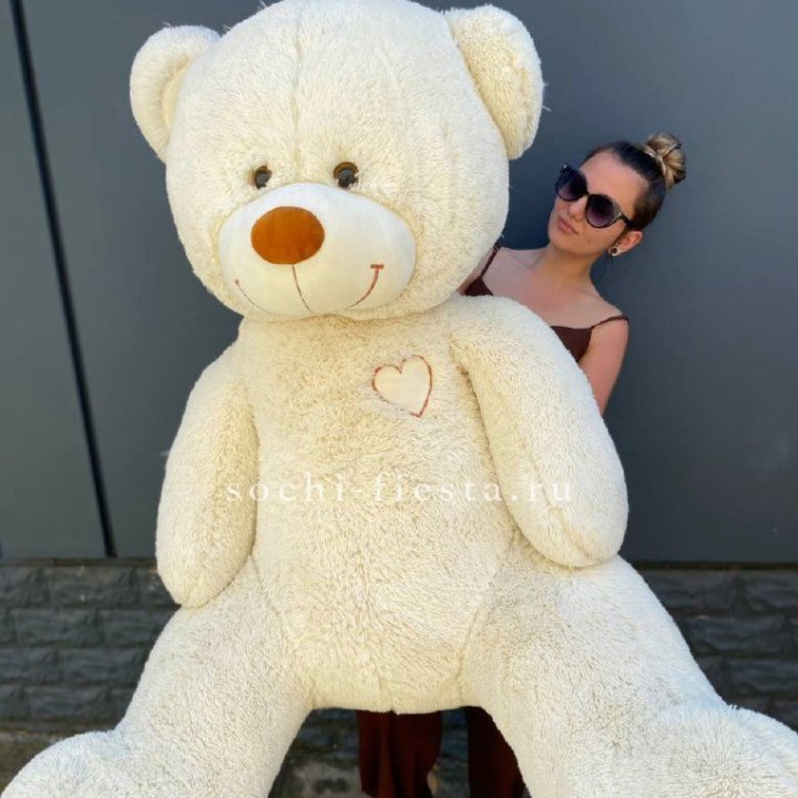 Белый плюшевый мишка большой в Ангарске