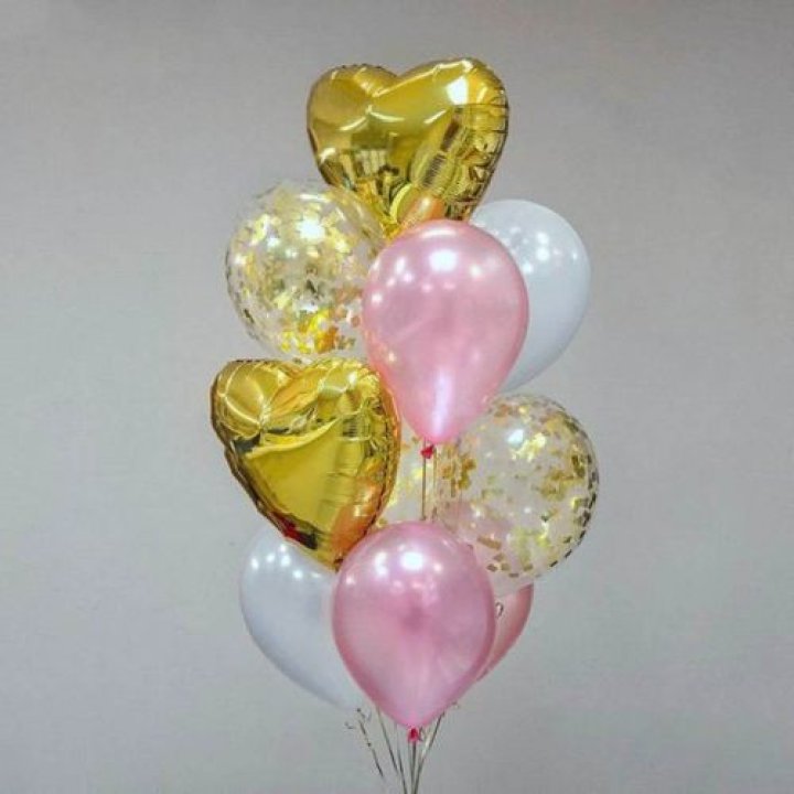 Облако шаров "Рози голд" в Ангарске