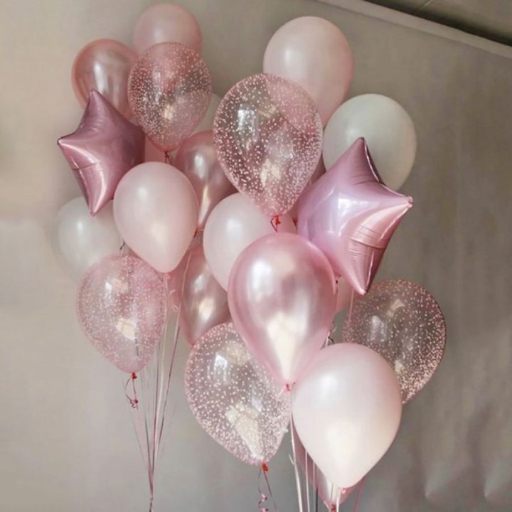 Фонтаны шаров "Розовый" в Ангарске