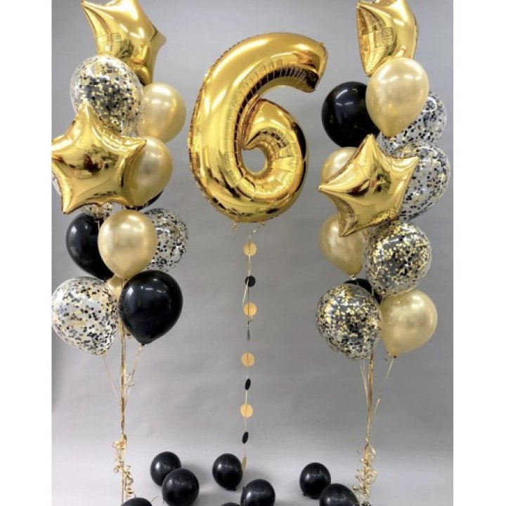 Цифра с фонтанами шаров  в Ангарске