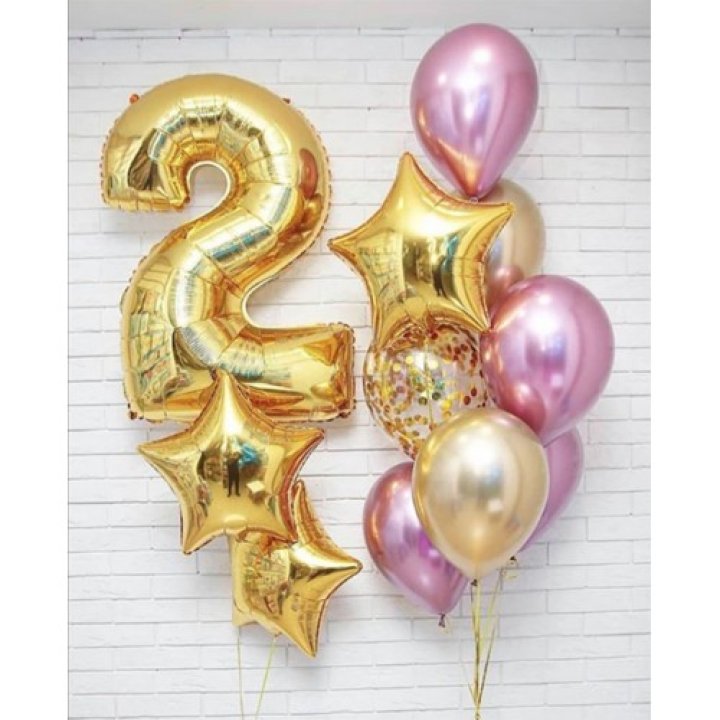 Цифра с фонтанами шаров  в Ангарске