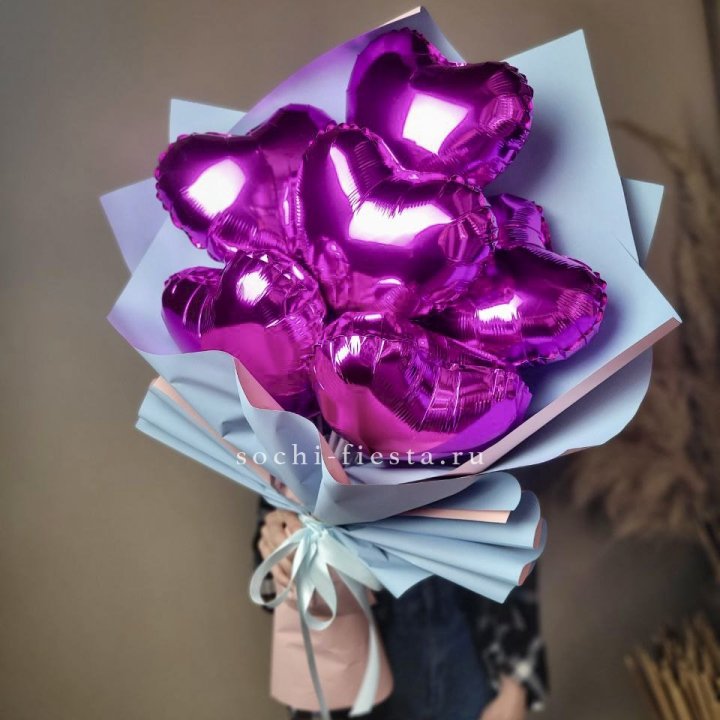 Букет из шаров сердец  в Ангарске
