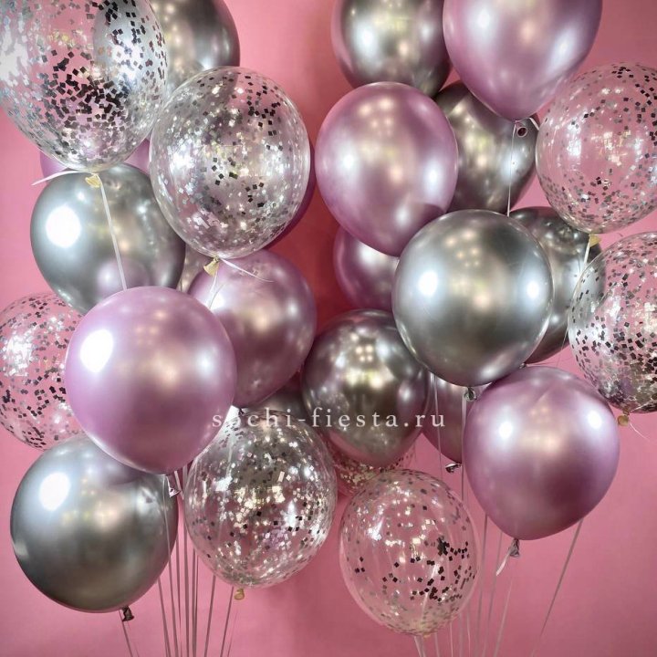 Фонтан шаров "Сильвер пинк" в Ангарске