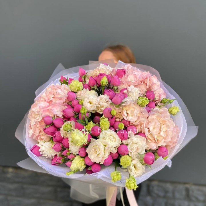  Букет  гортензий и Мисти в Ангарске