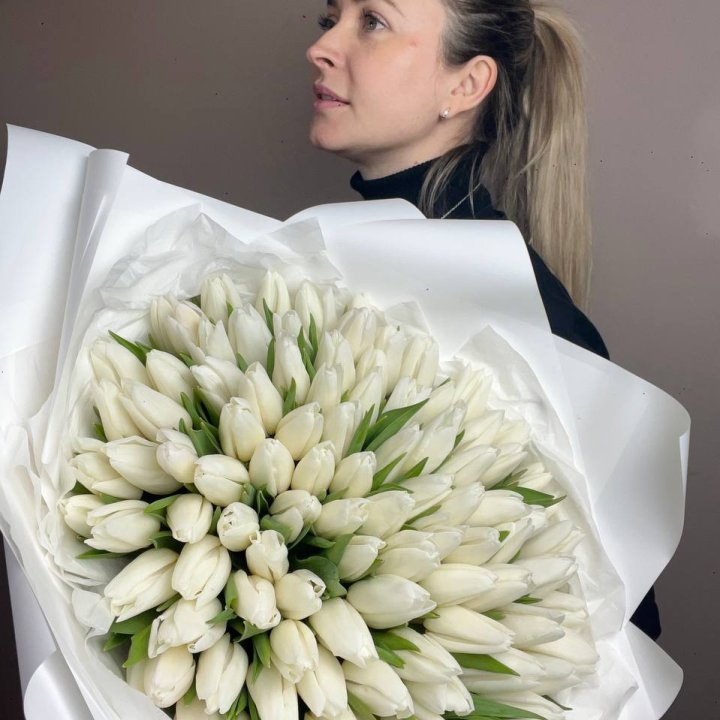 101 белый тюльпан №2 в Ангарске