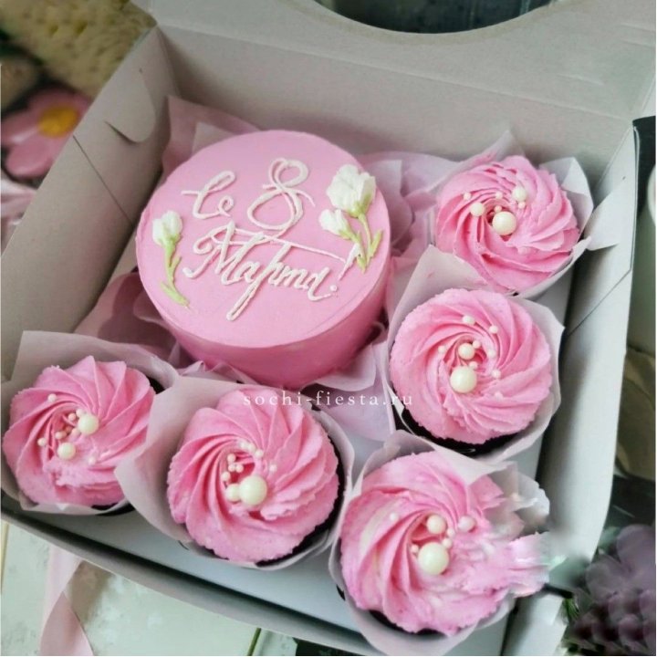 Капкейки и бенто-торт "8 марта!" в Ангарске