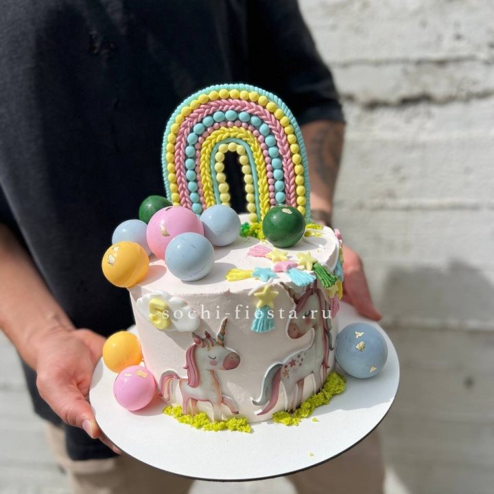 Торт "Радуга с единорогом" в Ангарске