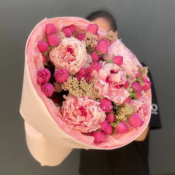  Букет с пионами "Преференс" в Ангарске