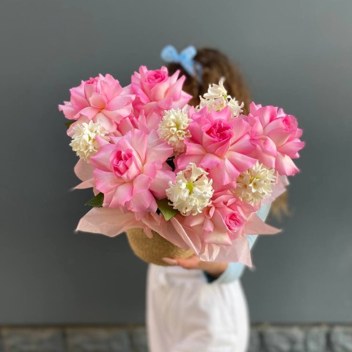 Дуо розы и гиацинты в Ангарске