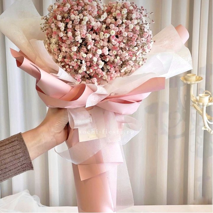 Сердце из гипсофилы  в Ангарске