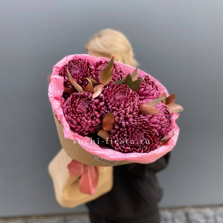 7 Хризантем Бигуди в золоте в Ангарске