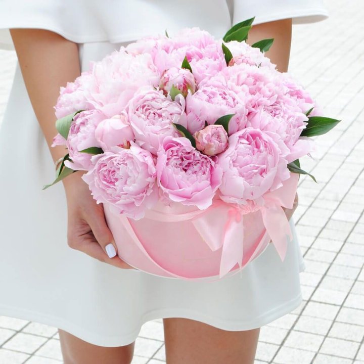 Пионы в шляпной коробке в Ангарске