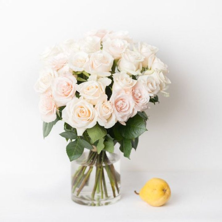 25 кремовых роз в Ангарске