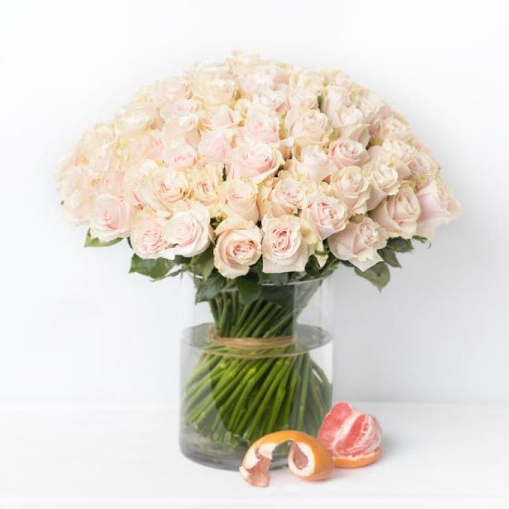 101 кремовая роза в Ангарске