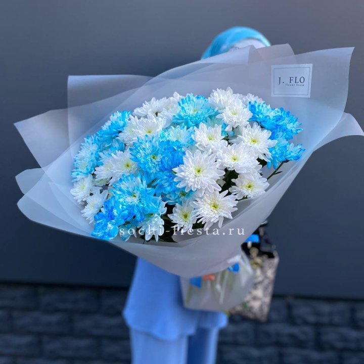 Букет хризантем "Голубая снежинка" в Ангарске