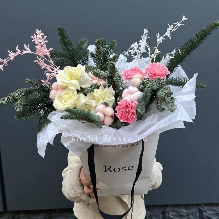 Цветочная сумка с нобилисом в Ангарске
