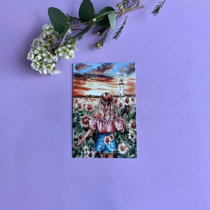 Открытка к букету "Подсолнух" в Ангарске