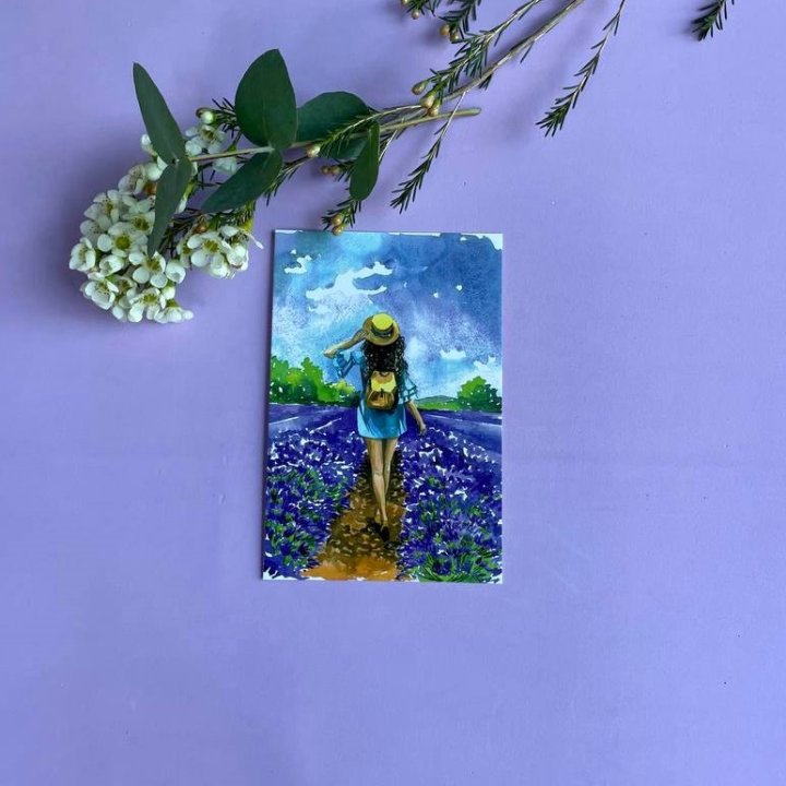 Открытка к букету "Цветочная дорога" в Ангарске