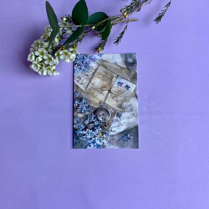 Открытка к букету "Время" в Ангарске