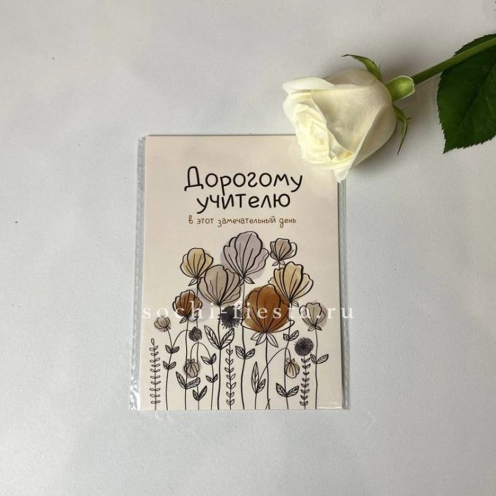Открытка к букету "Дорогому учителю" в Ангарске