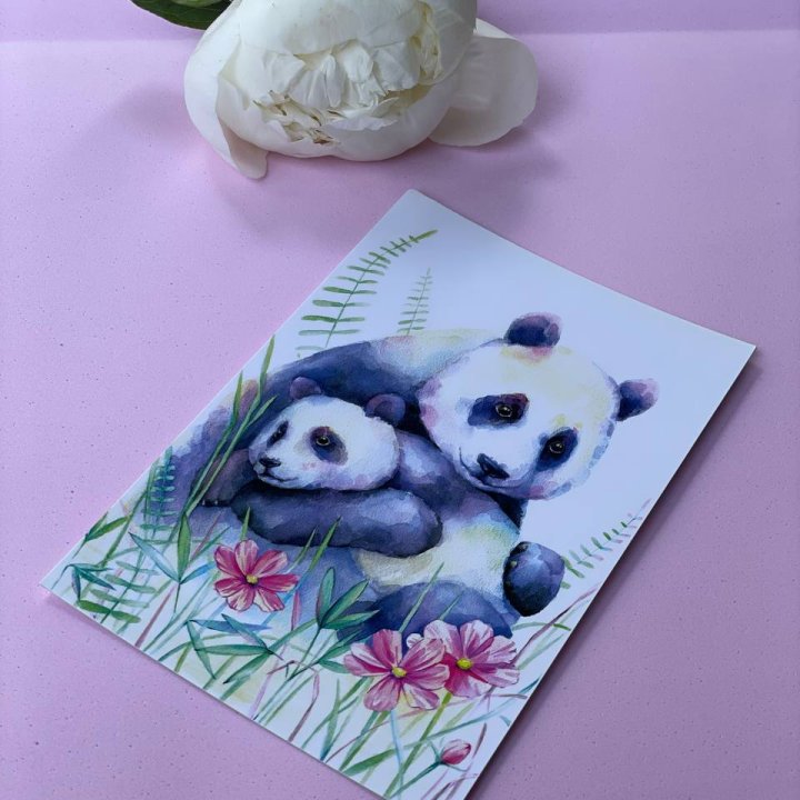 Открытка к букету "Объятие Панды" в Ангарске