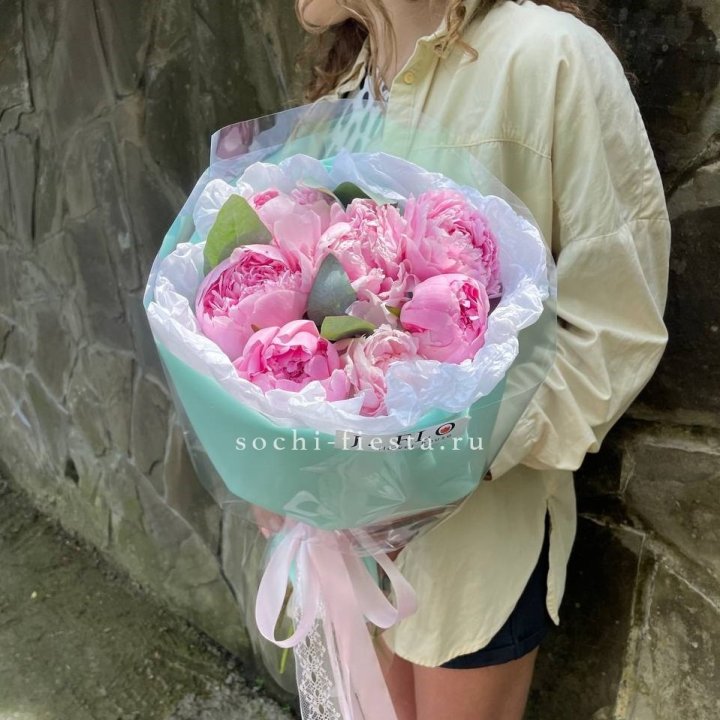 7 зефирных пионов в фоамиране в Ангарске