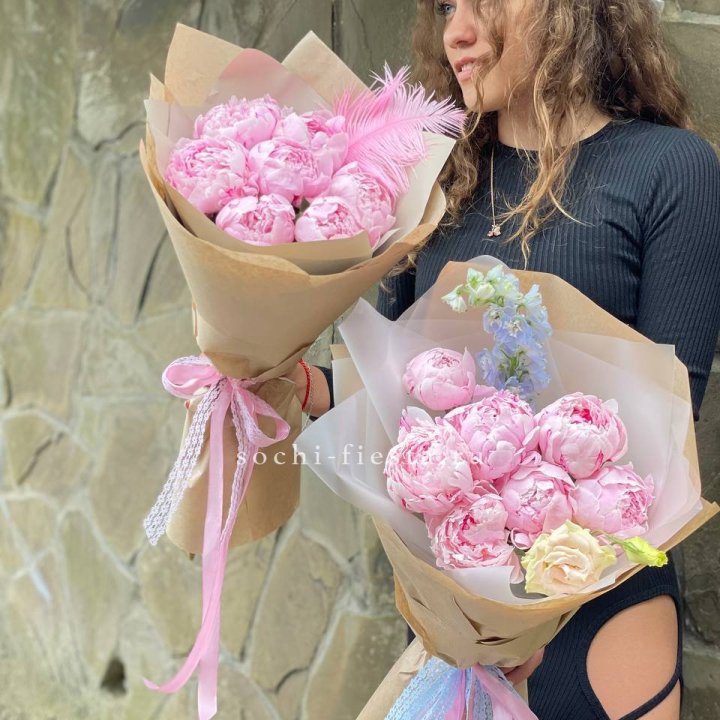 7 зефирных пионов  в Ангарске