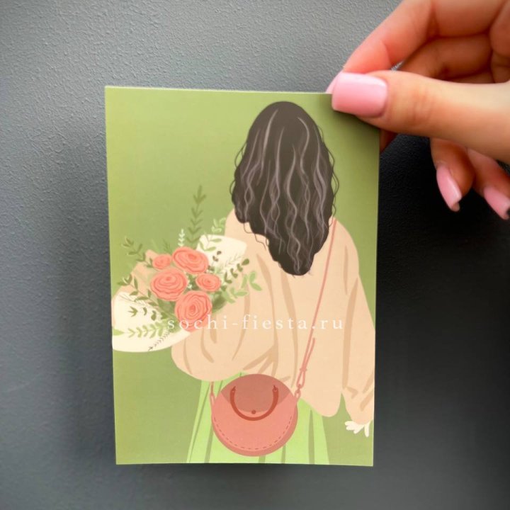 Открытка к букету "Потрясающая девушка" в Ангарске