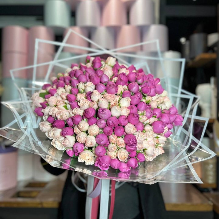 101 кустовая пионовидная роза в Ангарске