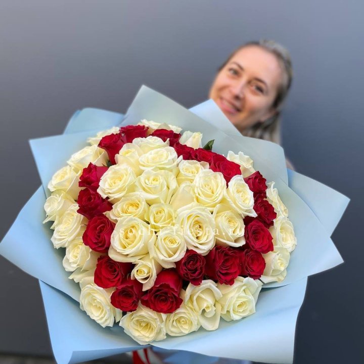 51 роза "Сердце" в Ангарске
