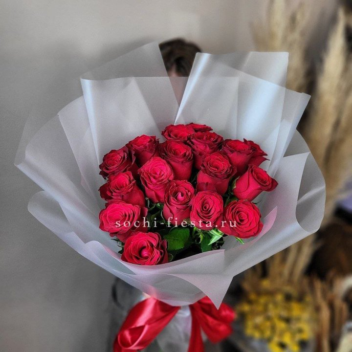 17 красных роз "Нет времени ждать" в Ангарске
