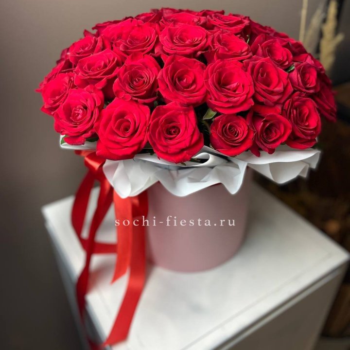 Красные розы 51шт  в коробке в Ангарске