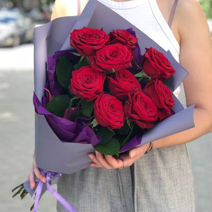 9  красных роз №1 в Ангарске