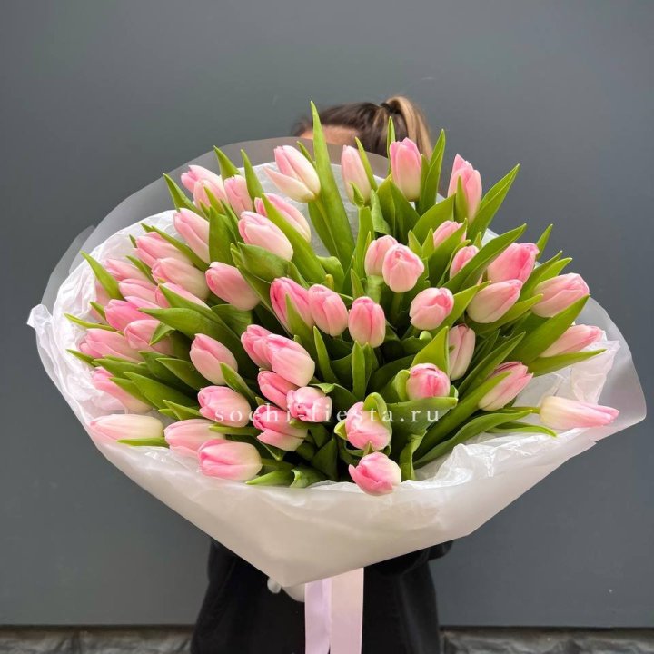 Букет тюльпанов нежно-розовых в Ангарске