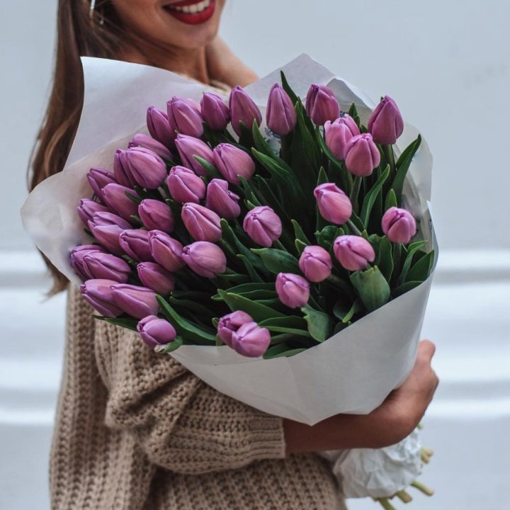 39 сиреневых тюльпанов в Ангарске