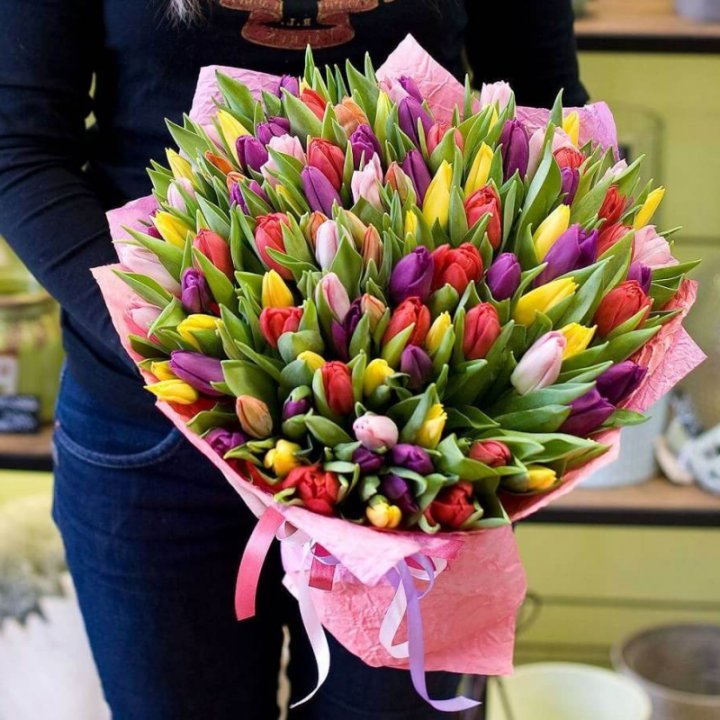 101 тюльпан "Джуси" в Ангарске