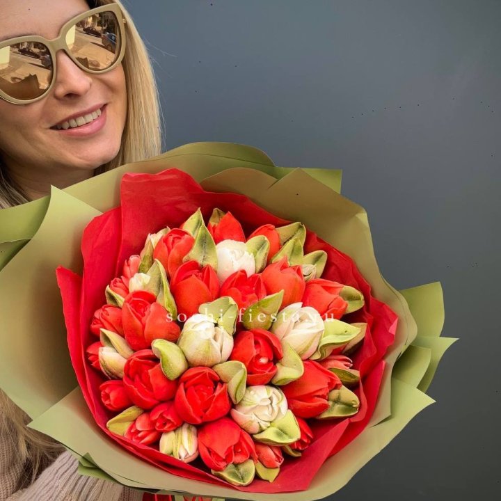 Зефирный букет из тюльпанов в Ангарске